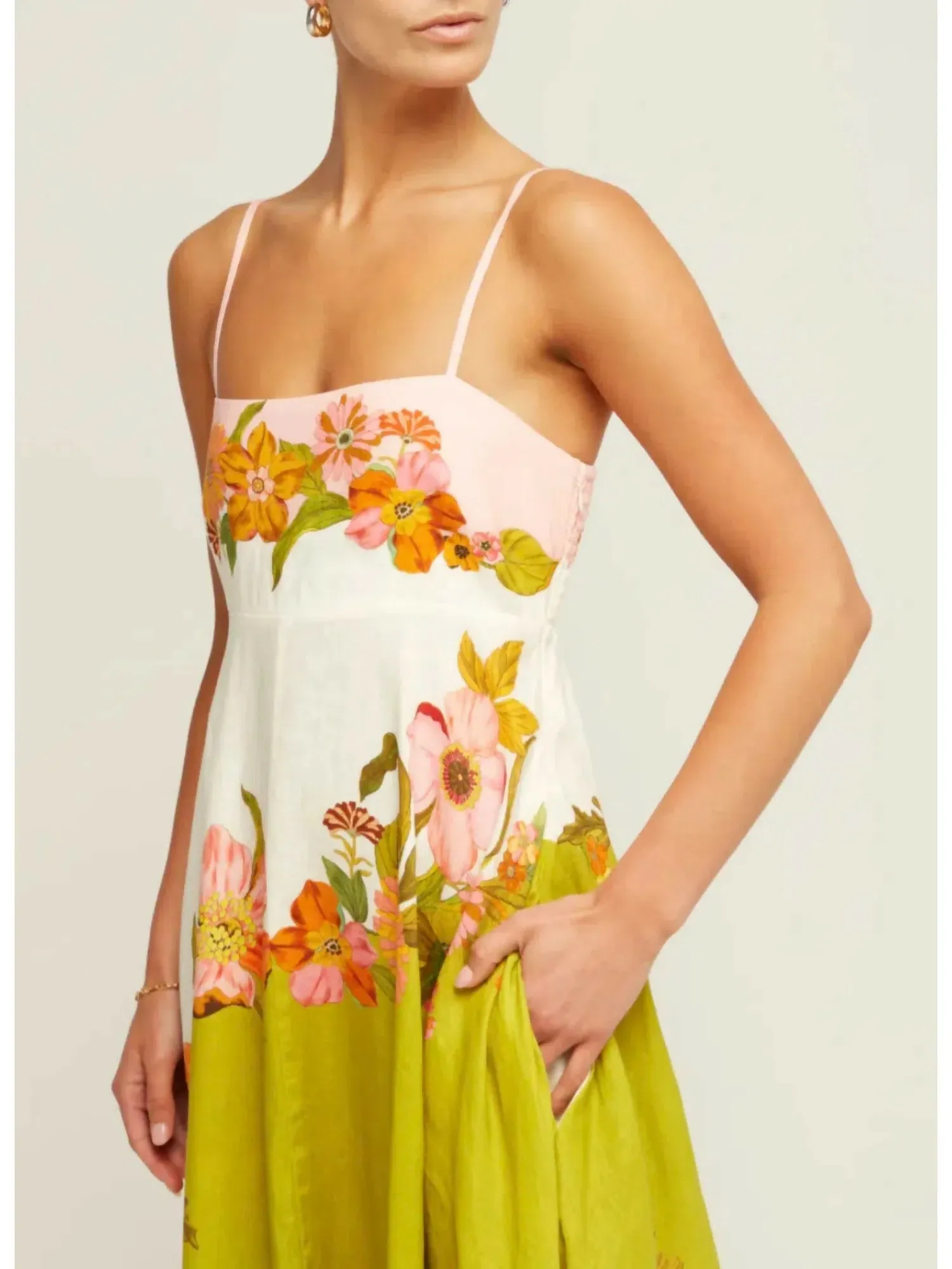 Alemais Silas Linen Sundress Floral Size 6