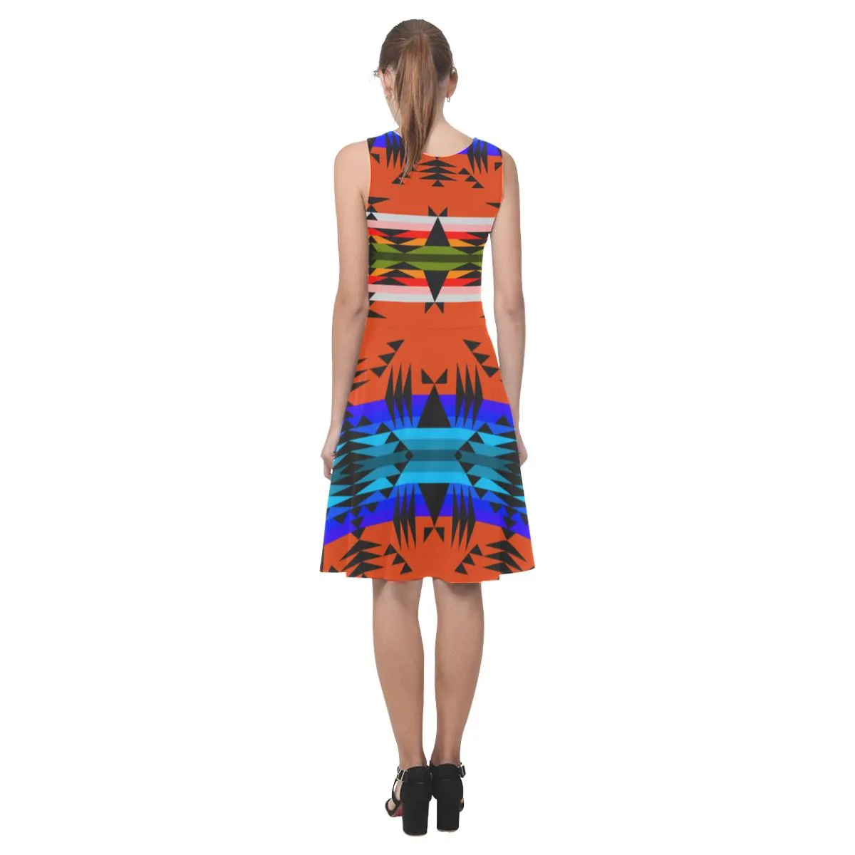Between the Mountains Orange Atalanta Casual Sundress