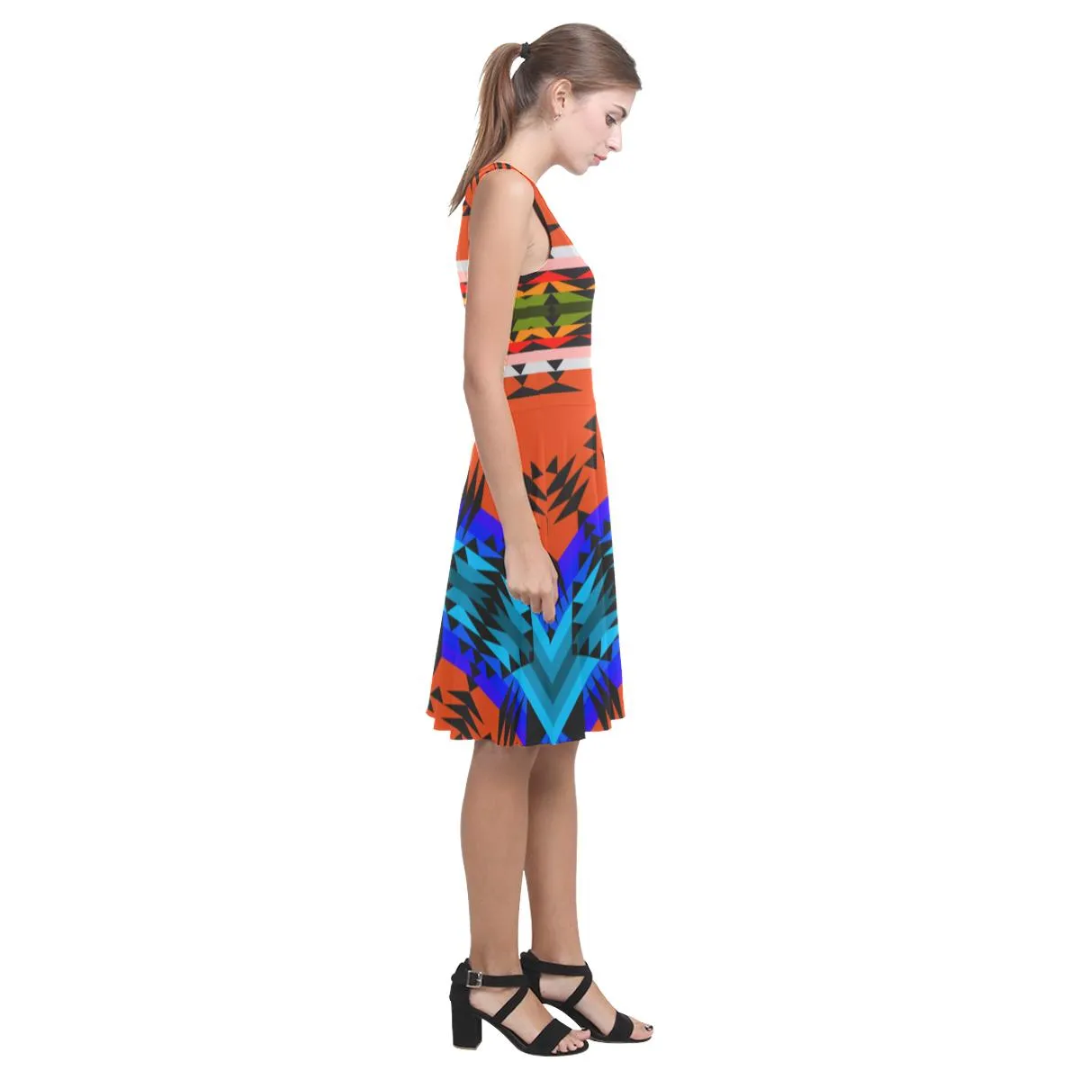 Between the Mountains Orange Atalanta Casual Sundress