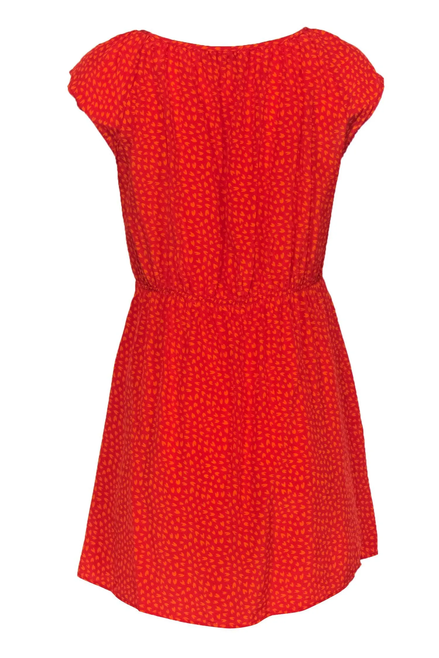 Built by Wendy - Red & Orange Printed Silk Mini Dress Sz M
