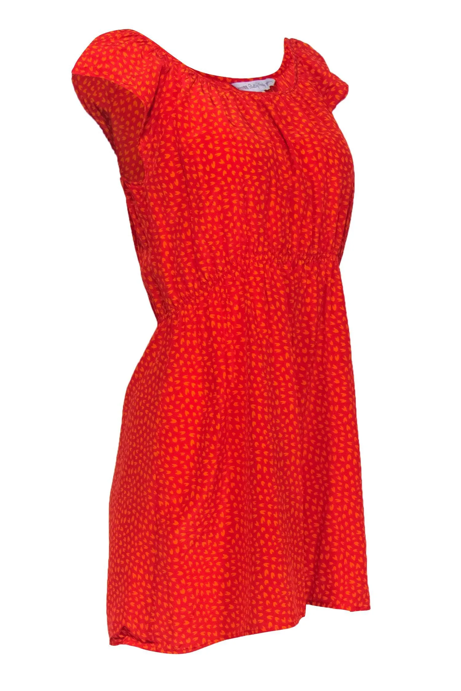 Built by Wendy - Red & Orange Printed Silk Mini Dress Sz M