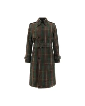 Burberry Breasted Trench Jacket with Classic Collar and Archivio Check Pattern