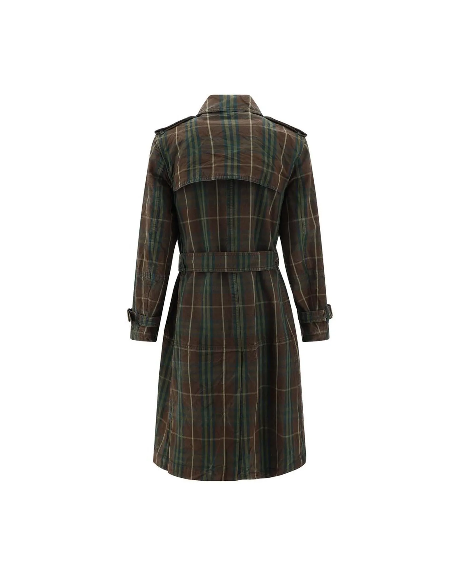 Burberry Breasted Trench Jacket with Classic Collar and Archivio Check Pattern