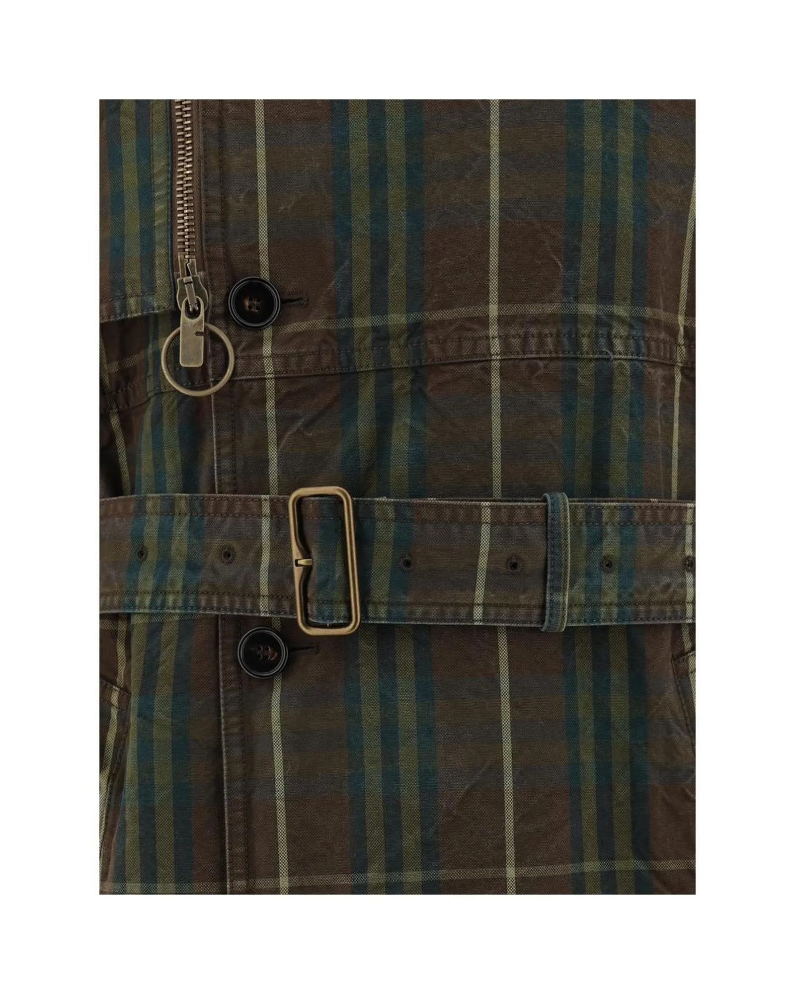 Burberry Breasted Trench Jacket with Classic Collar and Archivio Check Pattern