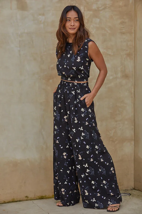 By Together Midnight Floral Crop Top