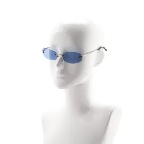 Chanel Blue Tinted Narrow Frameless Vintage CC Sunglasses