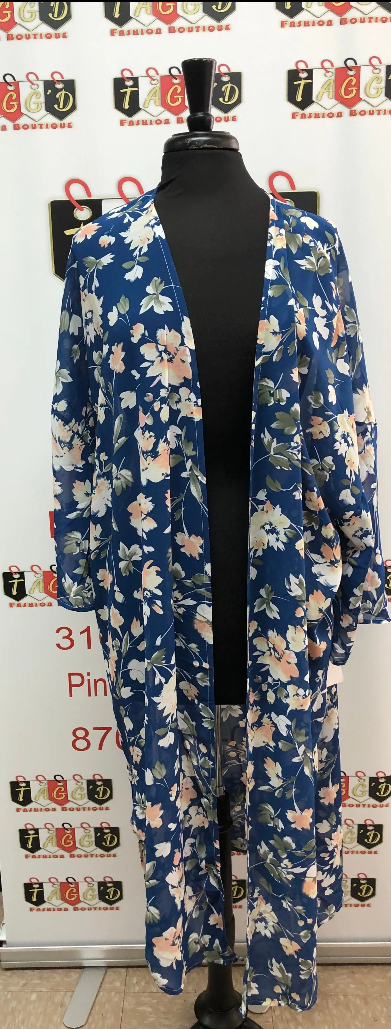 Chiffon Kimono  Cardigan w/ Slit