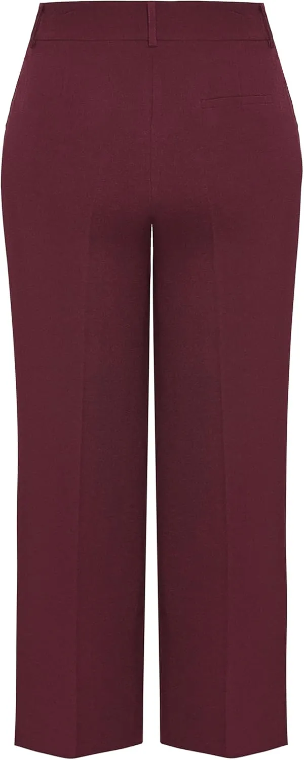 City Chic Women's Plus Size Audrie Straight Leg Textured Pant