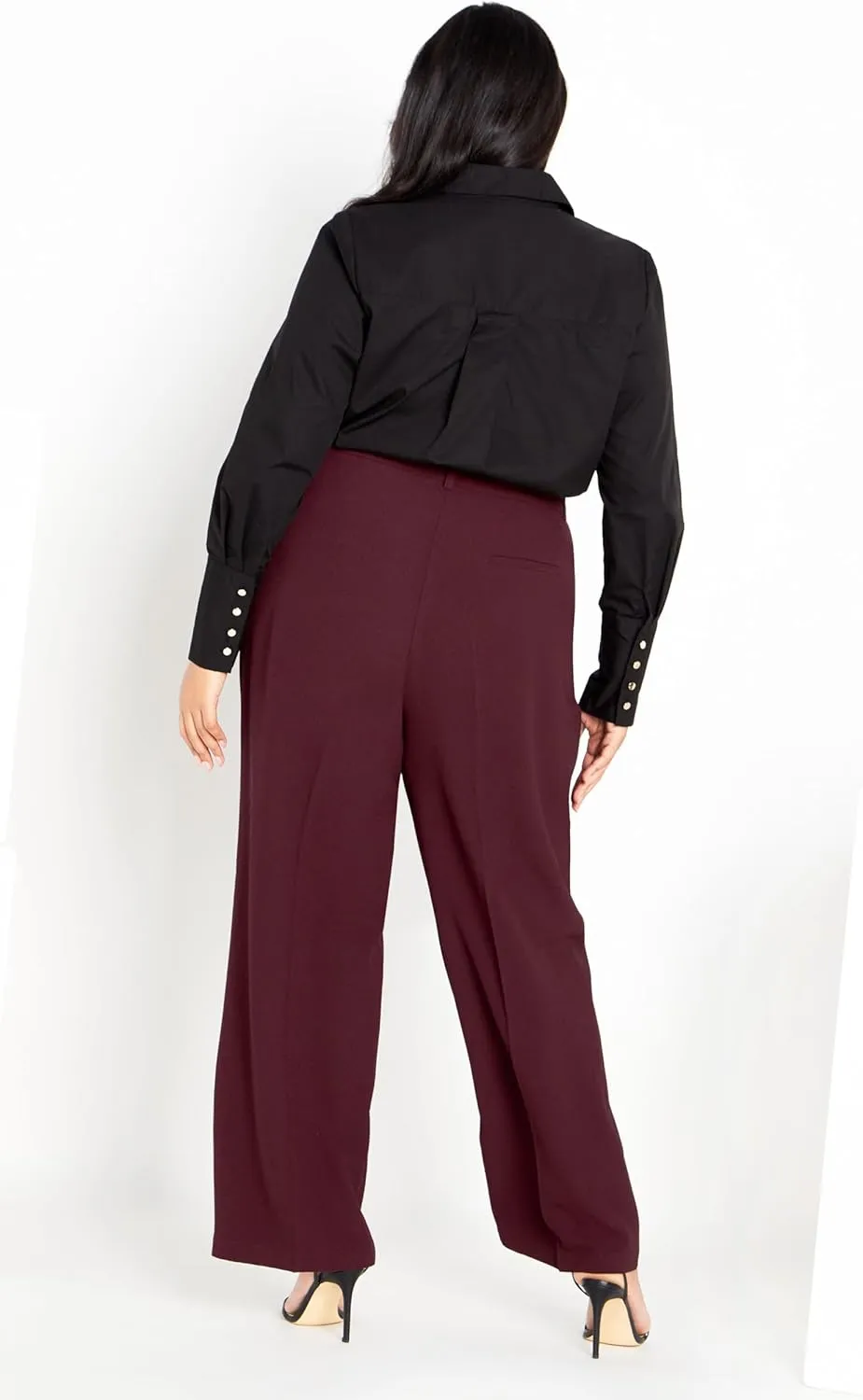 City Chic Women's Plus Size Audrie Straight Leg Textured Pant