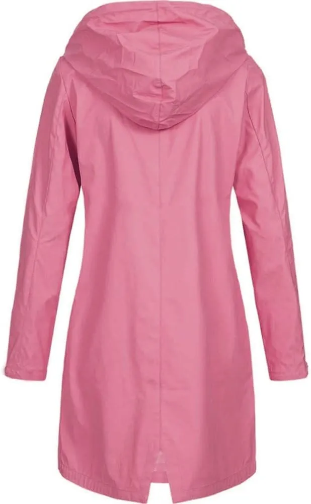 Coats for Women,Plus Jacket Outdoor Windproof Hooded Solid Women Coat Rain Raincoat Women's Coat Light Dressy Jackets