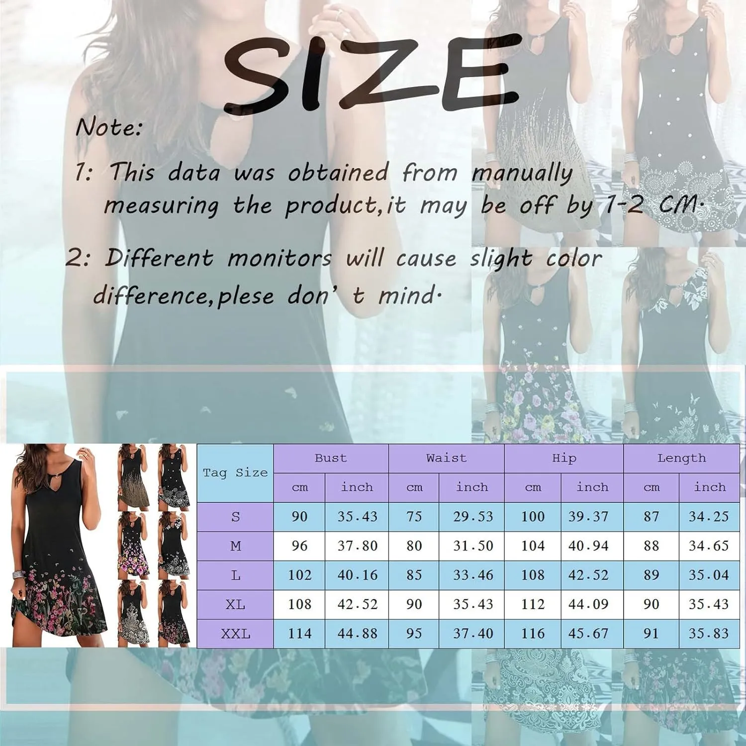 Dresses for Women 2024 Casual Short Sundress Printed Crewneck Sleeveless Tank Dress A Line Sun Dress Summer Dresses