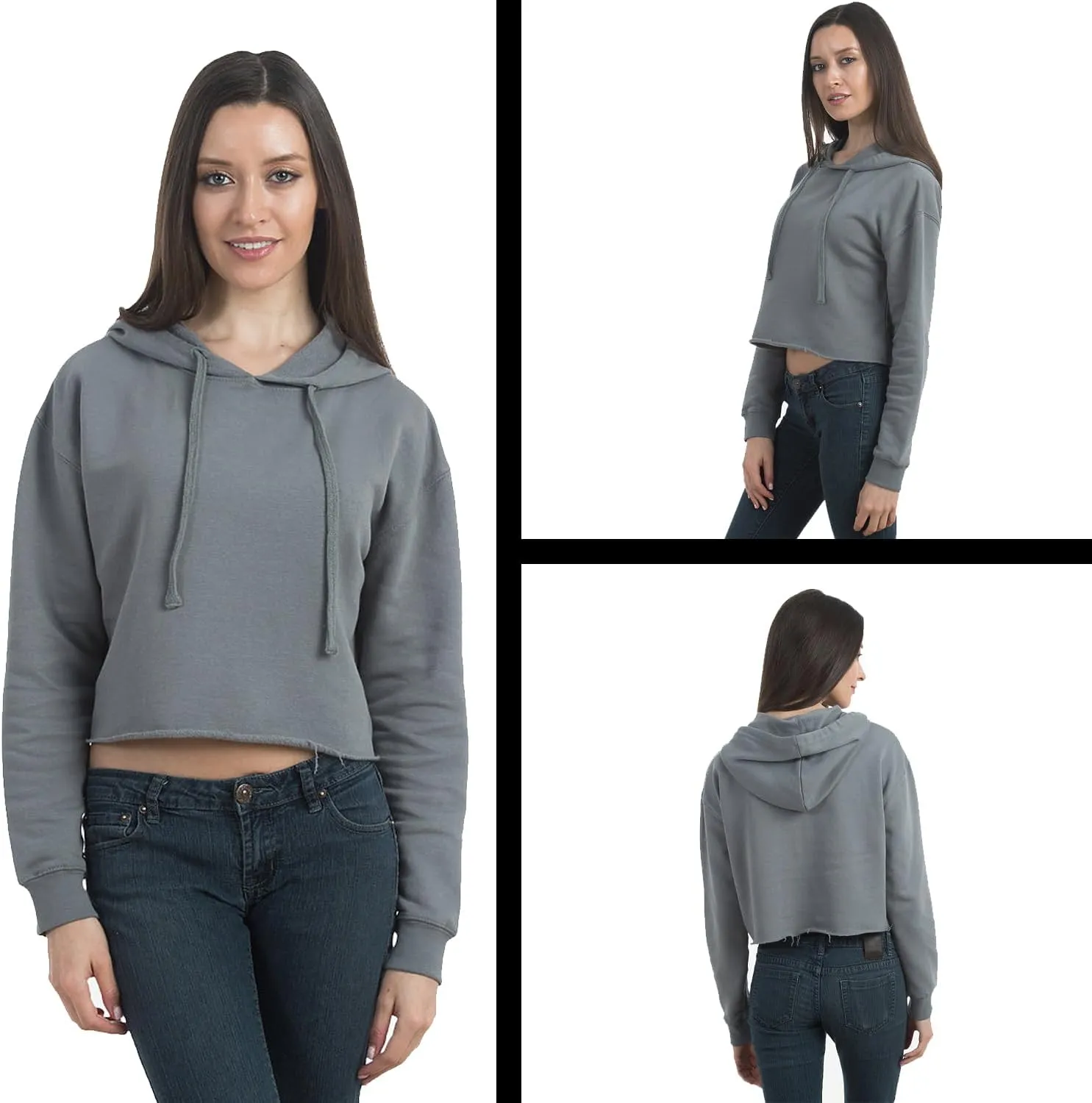 Feminist (Pink Print) Cropped Fleece Hoodie, Soft & Cozy, Trendy Fit