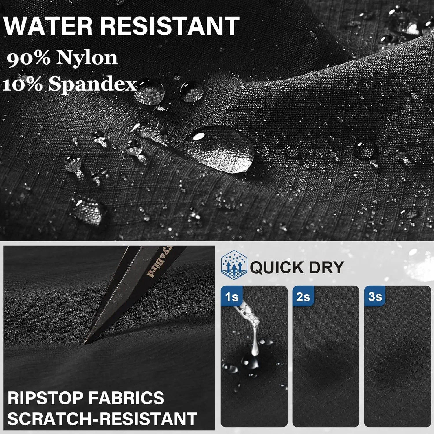 Fishing Pants for Men, Waterproof Convertible Quick Dry Pants for Wading, Lightweight Breathable Hiking Pants Mens