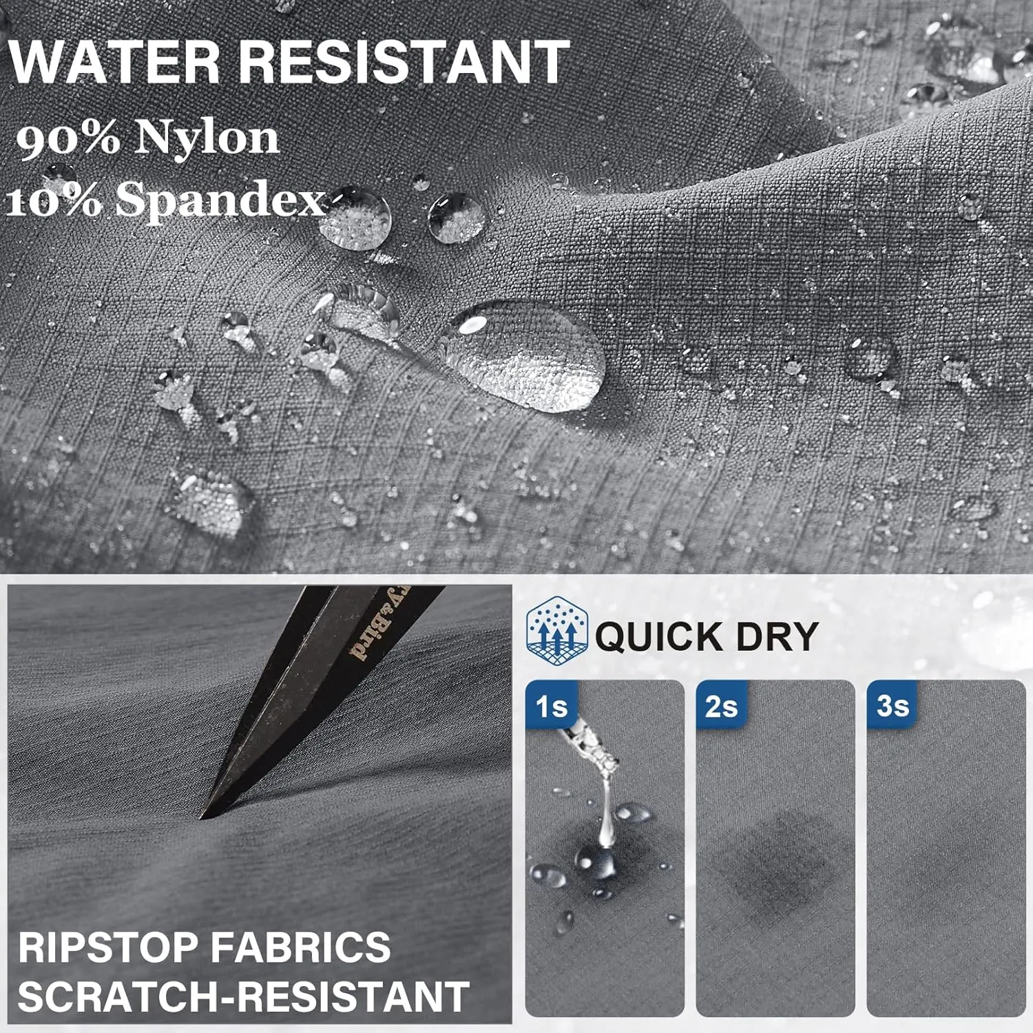 Fishing Pants for Men, Waterproof Convertible Quick Dry Pants for Wading, Lightweight Breathable Hiking Pants Mens