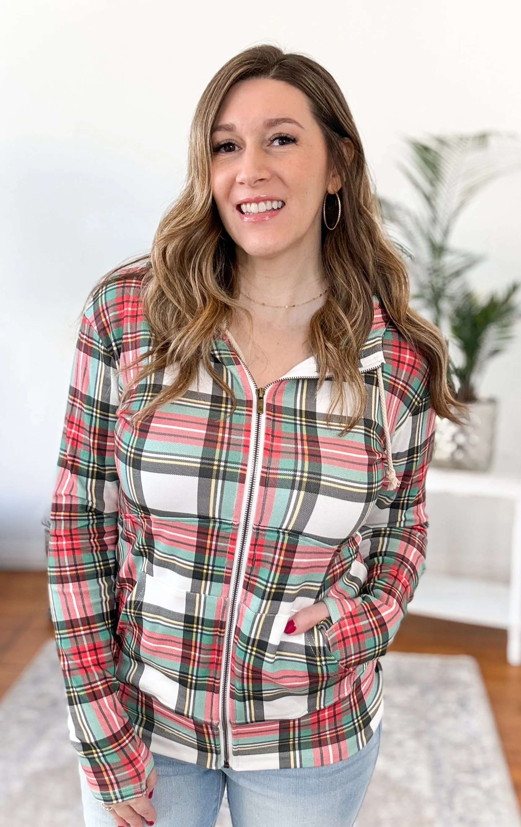 Full Zip Hoodie Sweatshirt -  Warm Wishes FINAL SALE