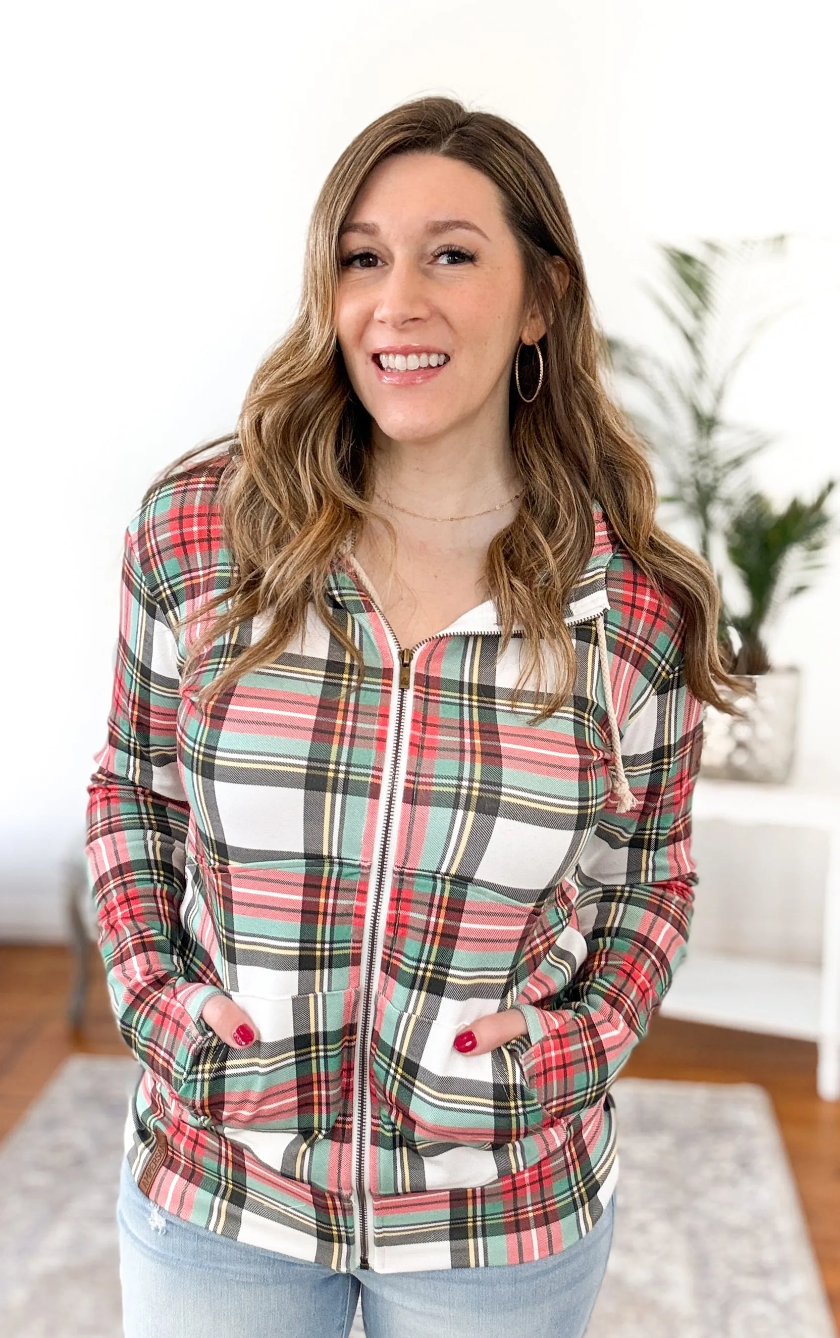 Full Zip Hoodie Sweatshirt -  Warm Wishes FINAL SALE