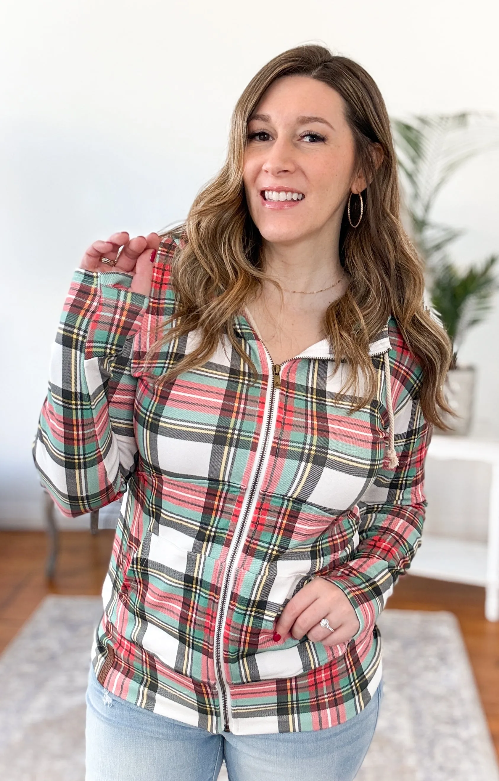Full Zip Hoodie Sweatshirt -  Warm Wishes FINAL SALE