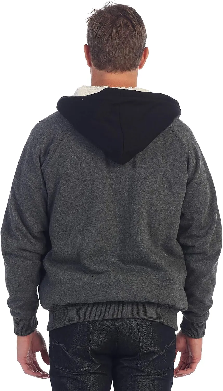 Gioberti Men's Soft Heavyweight Sherpa Lined Fleece Hoodie Jacket