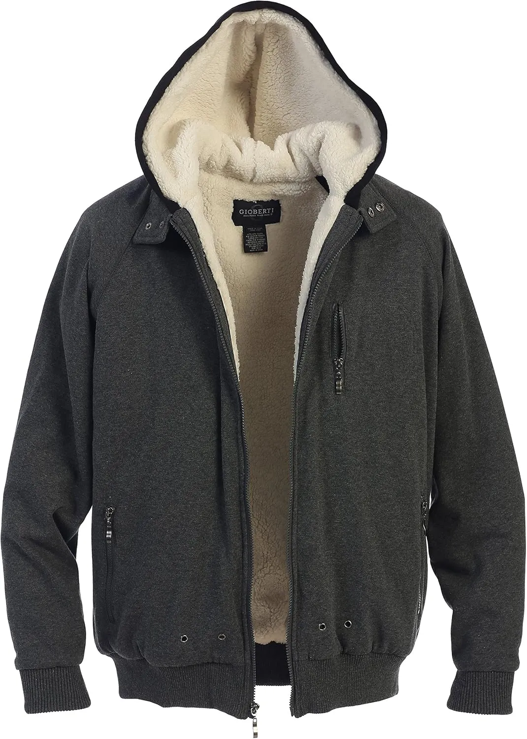 Gioberti Men's Soft Heavyweight Sherpa Lined Fleece Hoodie Jacket