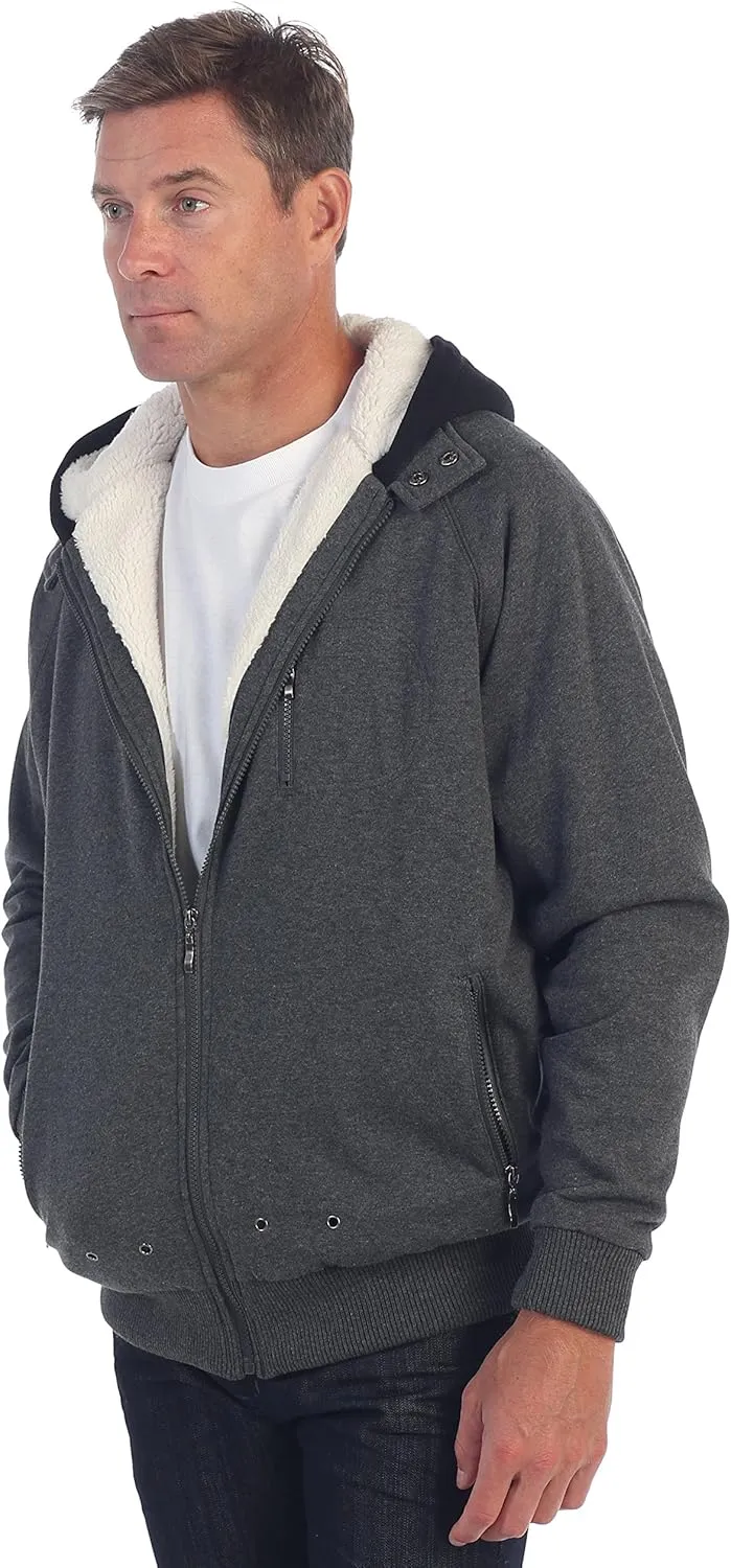 Gioberti Men's Soft Heavyweight Sherpa Lined Fleece Hoodie Jacket