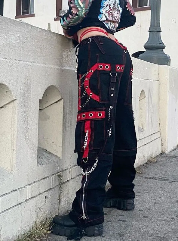 High Waist Straight Chain Pant