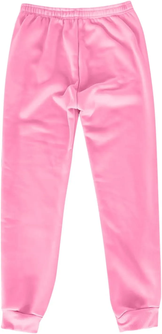 High Waisted Fleece Sweatpants Unisex Running Baggy Loose Fit Gym Pant Straight Leg Active Lightweight Trousers with Pockets
