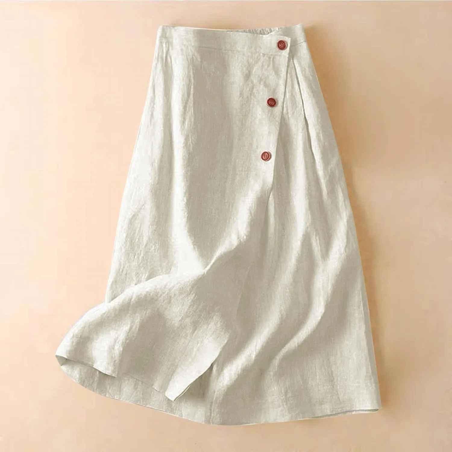High Waisted Skirts for Women, Y2K Skirt for Summer Lightweight Button A-Line Long Skirts Teens Vacation Clothes