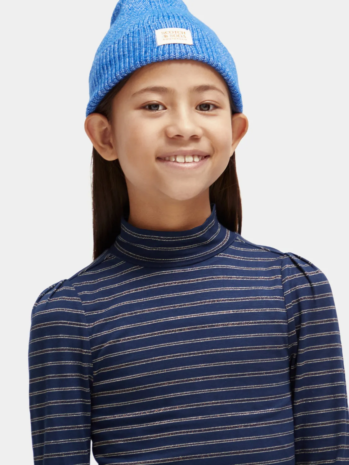 Kids - Long-sleeved striped glitter shirt