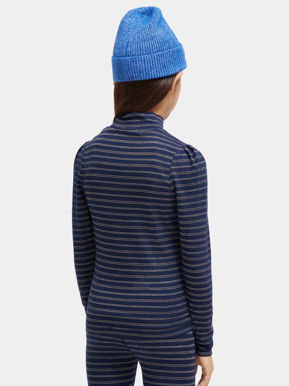 Kids - Long-sleeved striped glitter shirt
