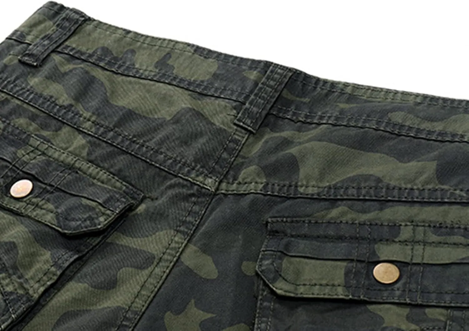 Lu's Chic Men's Cargo Pants Camo Casual 100 Cotton Multi-Pockets Work Military Wild Work Pants
