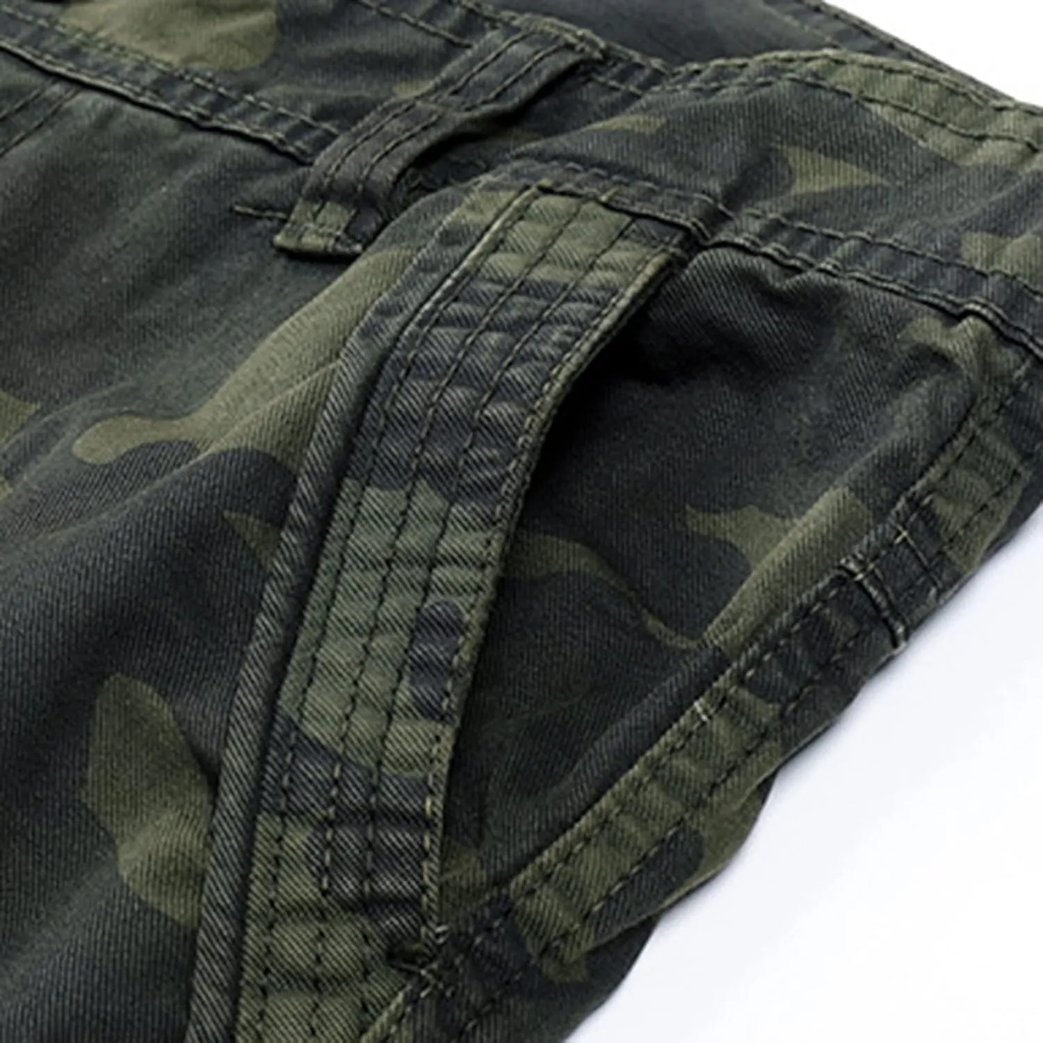 Lu's Chic Men's Cargo Pants Camo Casual 100 Cotton Multi-Pockets Work Military Wild Work Pants