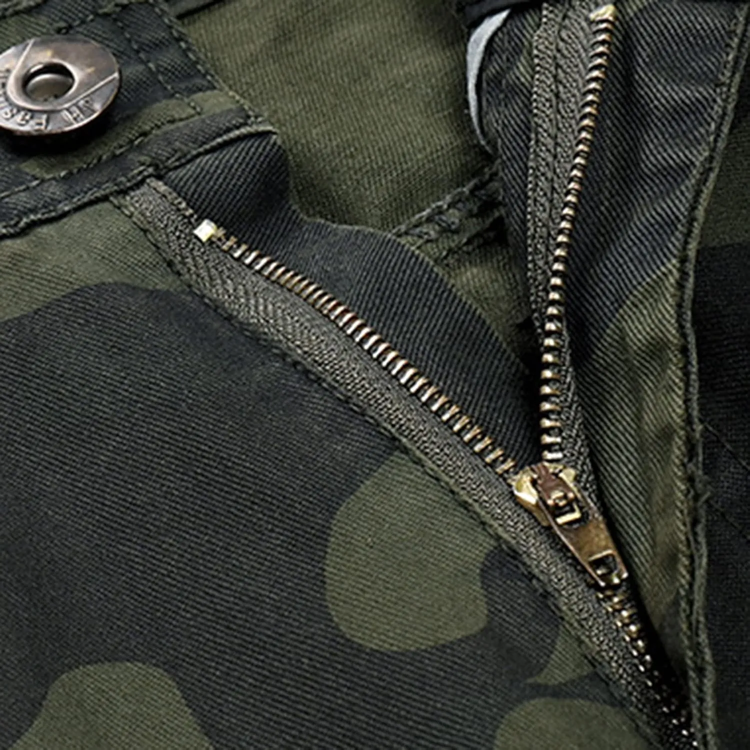 Lu's Chic Men's Cargo Pants Camo Casual 100 Cotton Multi-Pockets Work Military Wild Work Pants