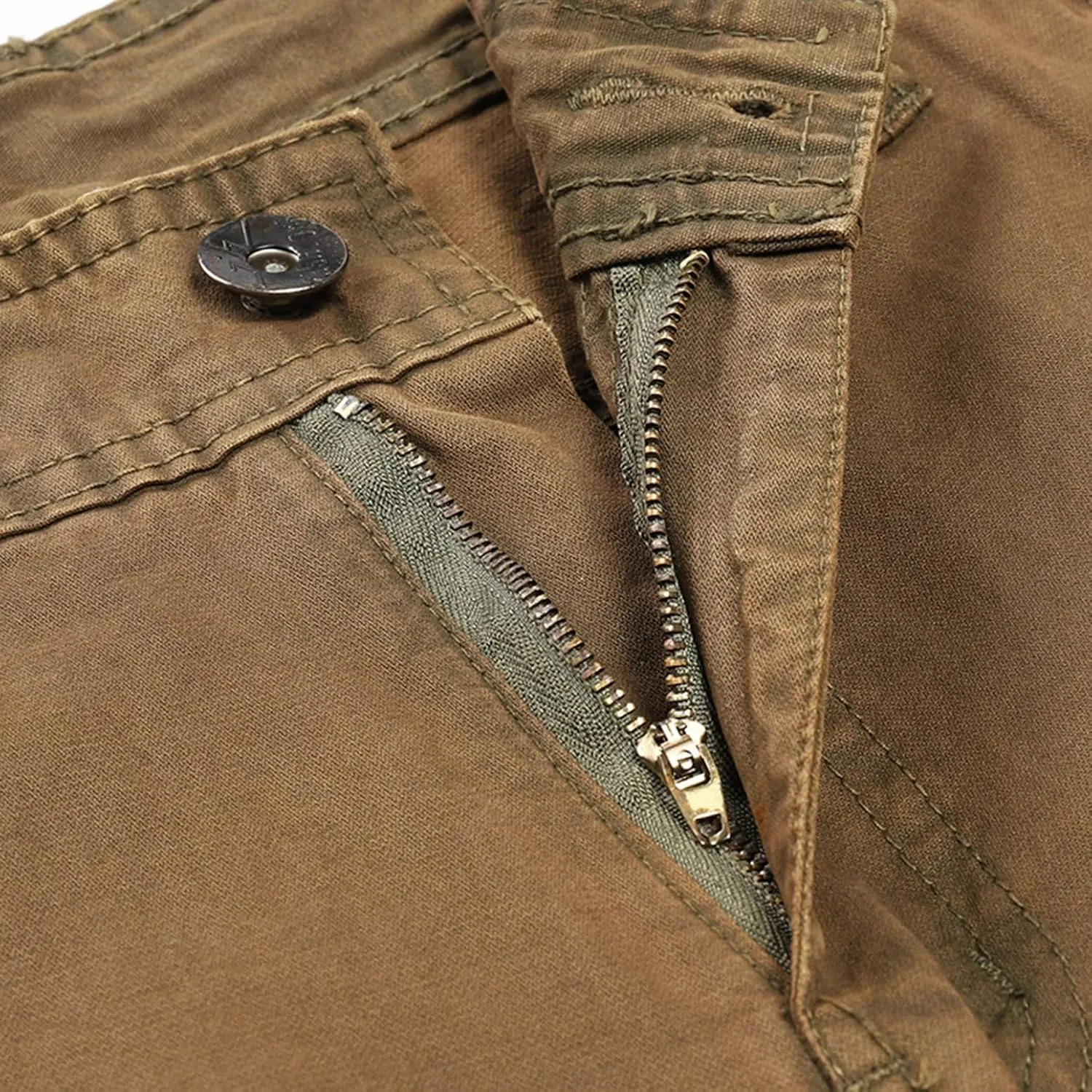 Lu's Chic Men's Casual Cargo Pants Straight Leg Trousers Cotton Loose Drawstring Casual Work Utility Pants