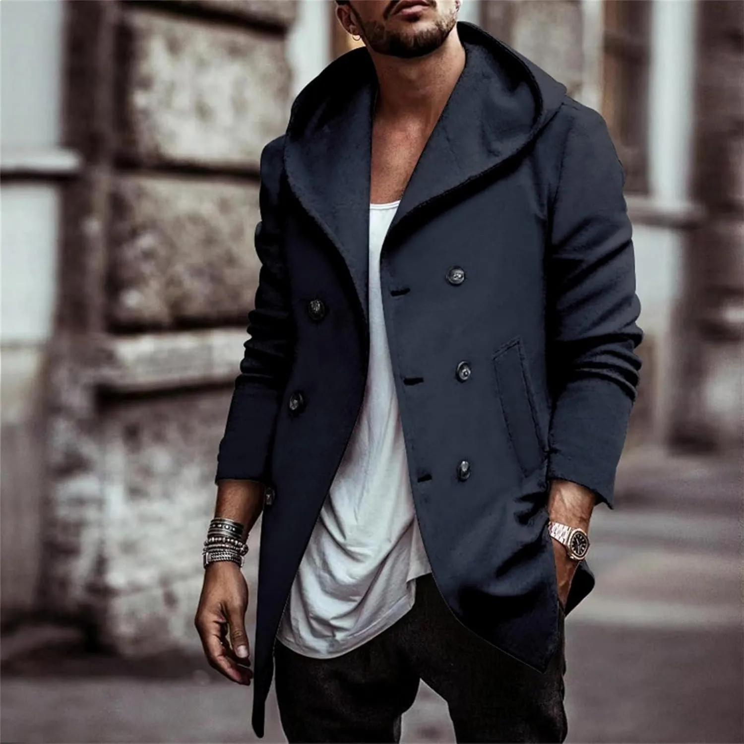 Mens Hoodie Sweatshirt Winter Full Zip Light Weight Fleece Sherpa Lined Warm Jacket Windproof Work Casual Coat Outdoor
