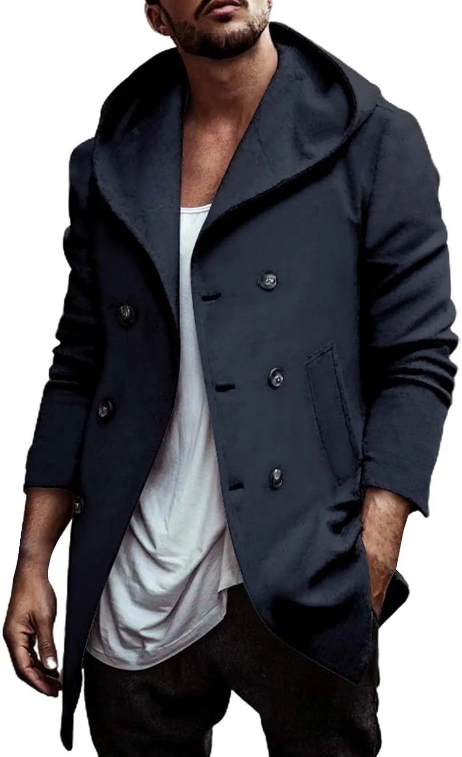 Mens Hoodie Sweatshirt Winter Full Zip Light Weight Fleece Sherpa Lined Warm Jacket Windproof Work Casual Coat Outdoor