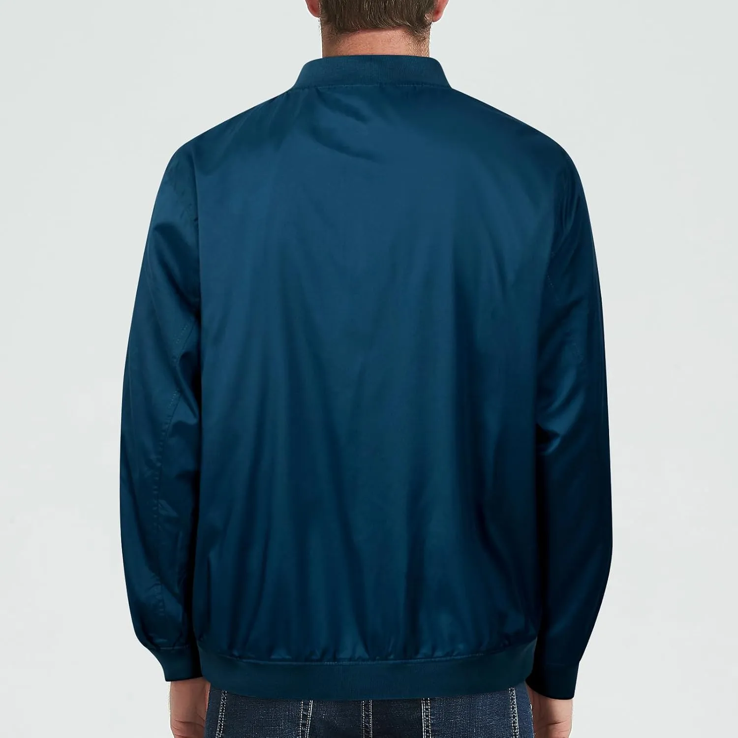 Men's Lightweight Bomber Jacket Spring Fall Causal Fashion Flight Windbreaker Golf Light Jacket Windproof Zip Up Coat