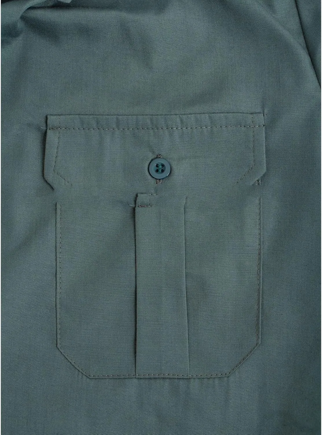 Men's Retro Classic Shirt Button Down Lapel Double Pocket Solid Color Short-Sleeved Summer Casual Breathable Shirt