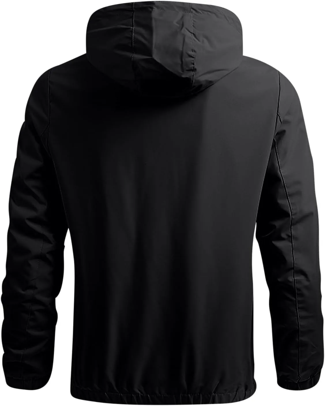 NATHGAM Men's Casual Loose Fit Windbreaker Long Sleeve Stand Collar Hooded Jacket Breathable For Biking Hiking Running 2024