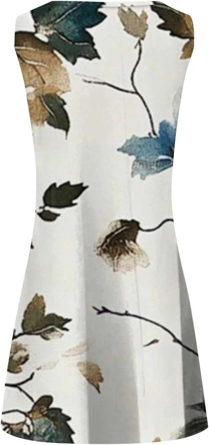Plus Size Sundresd Sun Dresses for Women 2025 Vacation Beach Casual Summer Sundresses Sleeveless Tank Short Boho