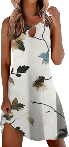 Plus Size Sundresd Sun Dresses for Women 2025 Vacation Beach Casual Summer Sundresses Sleeveless Tank Short Boho