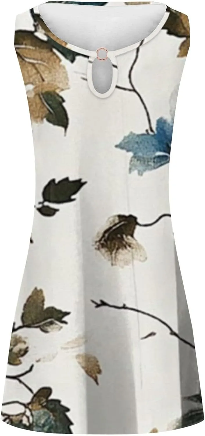 Plus Size Sundresd Sun Dresses for Women 2025 Vacation Beach Casual Summer Sundresses Sleeveless Tank Short Boho