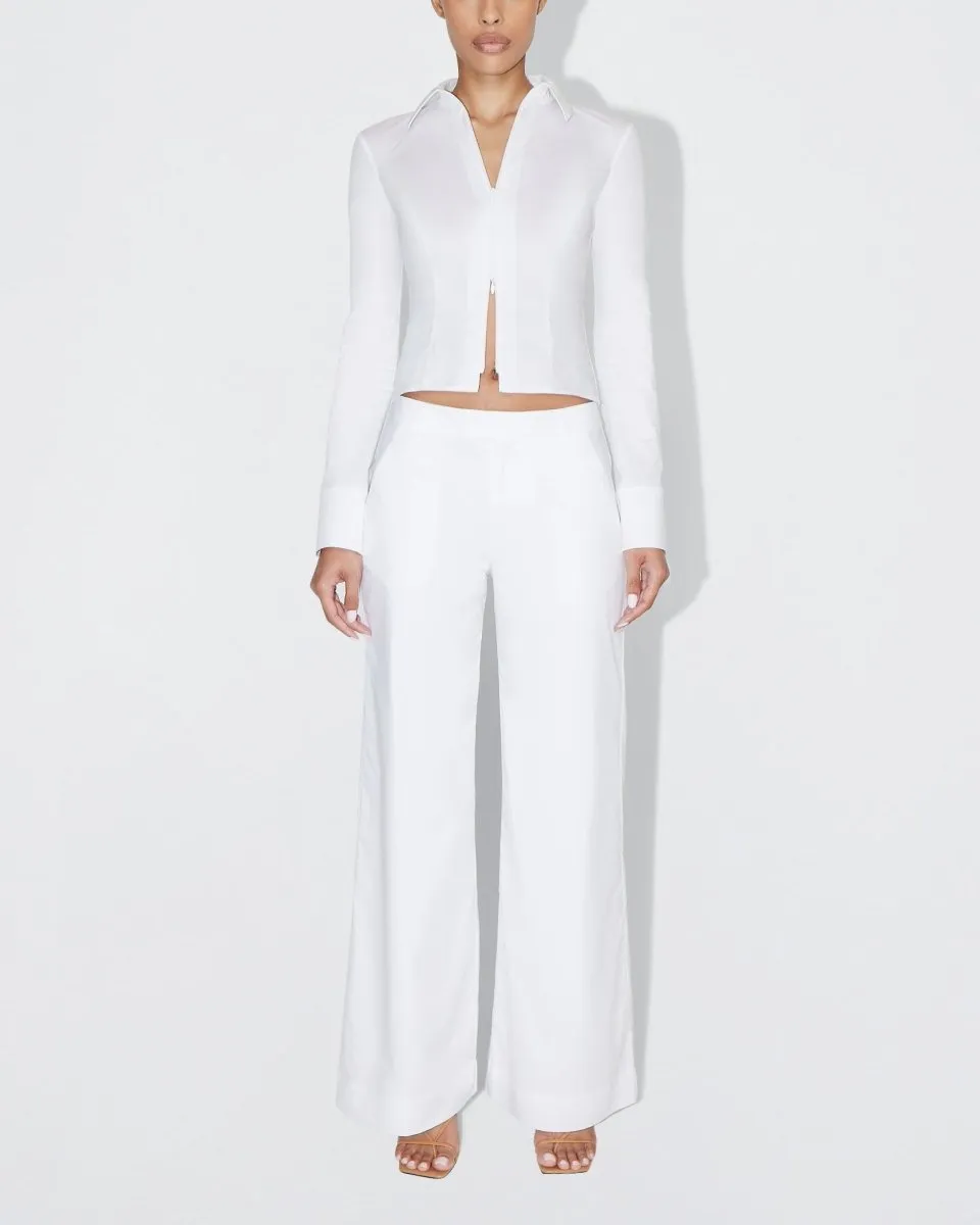 Poplin Low Rise Trouser | White