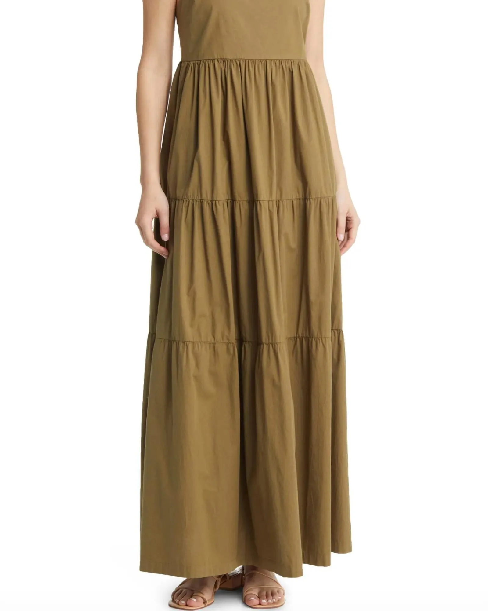 Poplin Maxi Dress in Verde | Verde