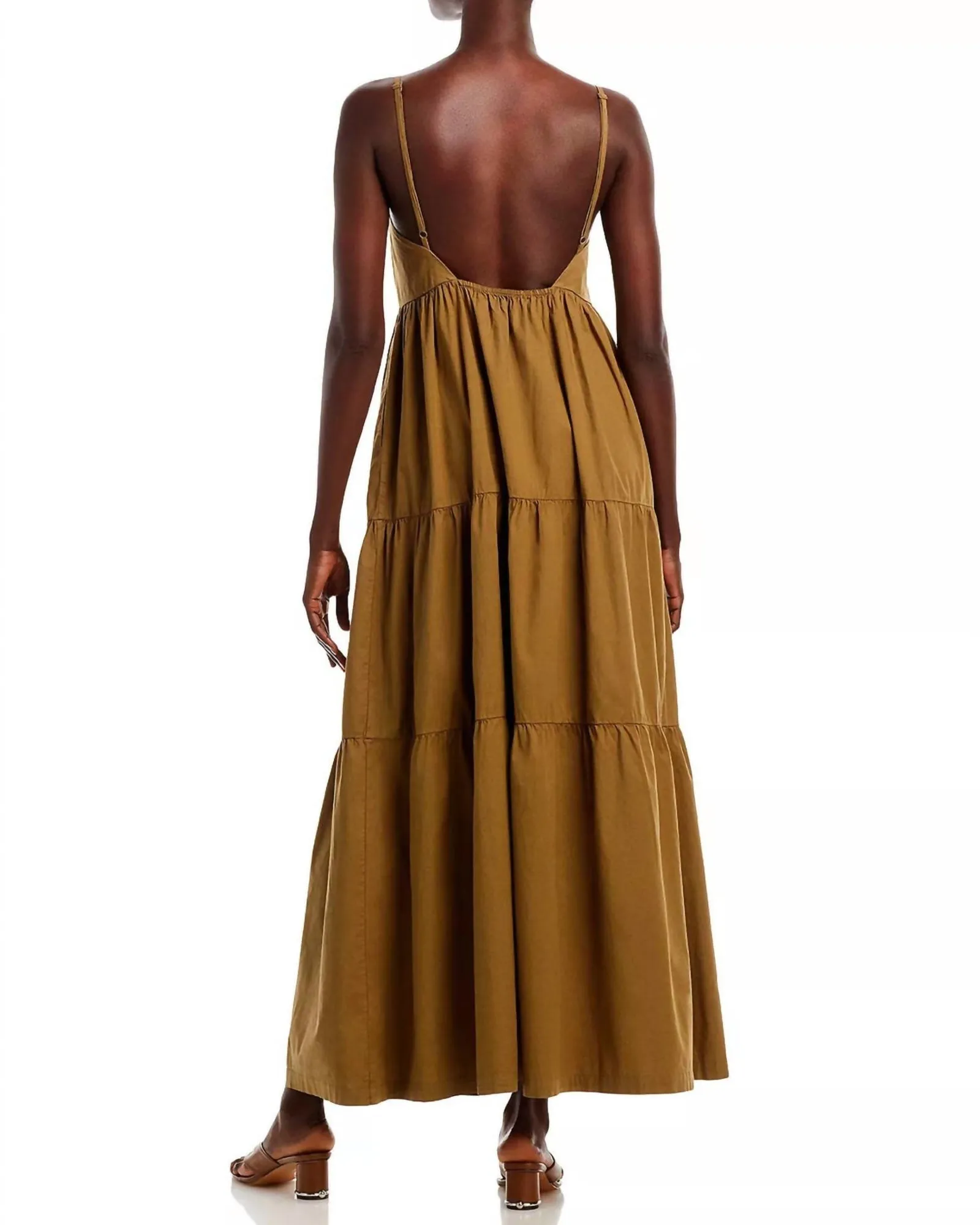 Poplin Maxi Dress in Verde | Verde