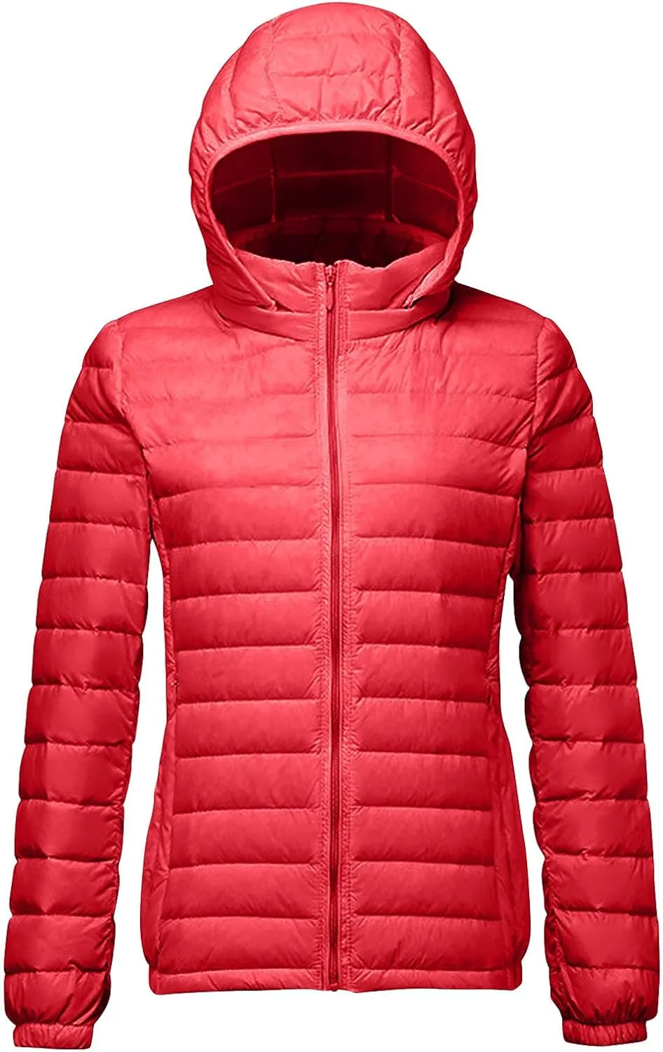Quilted Jacket Womens With Detachable Hood 2024 Ultra Light Weight Zipper Long Sleeve Down Coat Winter Puffer Jackets