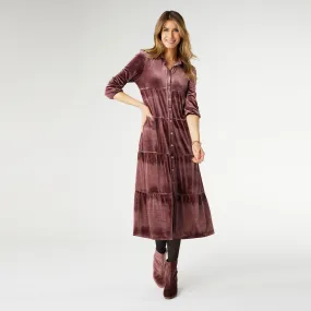 Romance Imagined Velour Dress - Plum - Final Sale