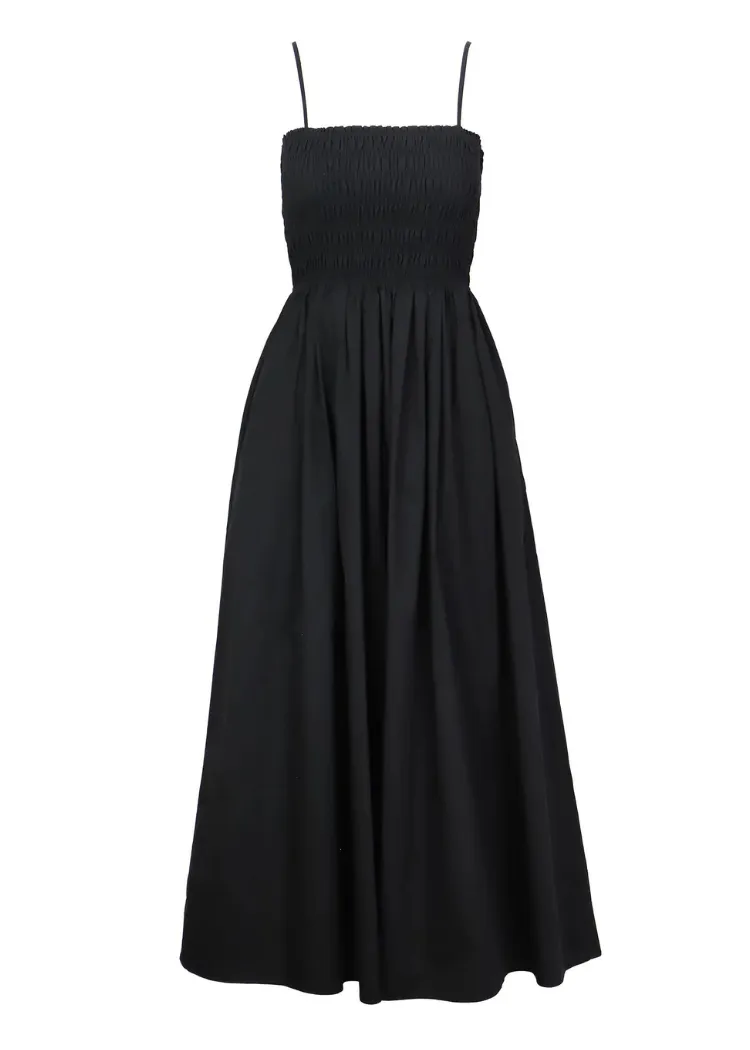 Shelly Smocked Dress- Black