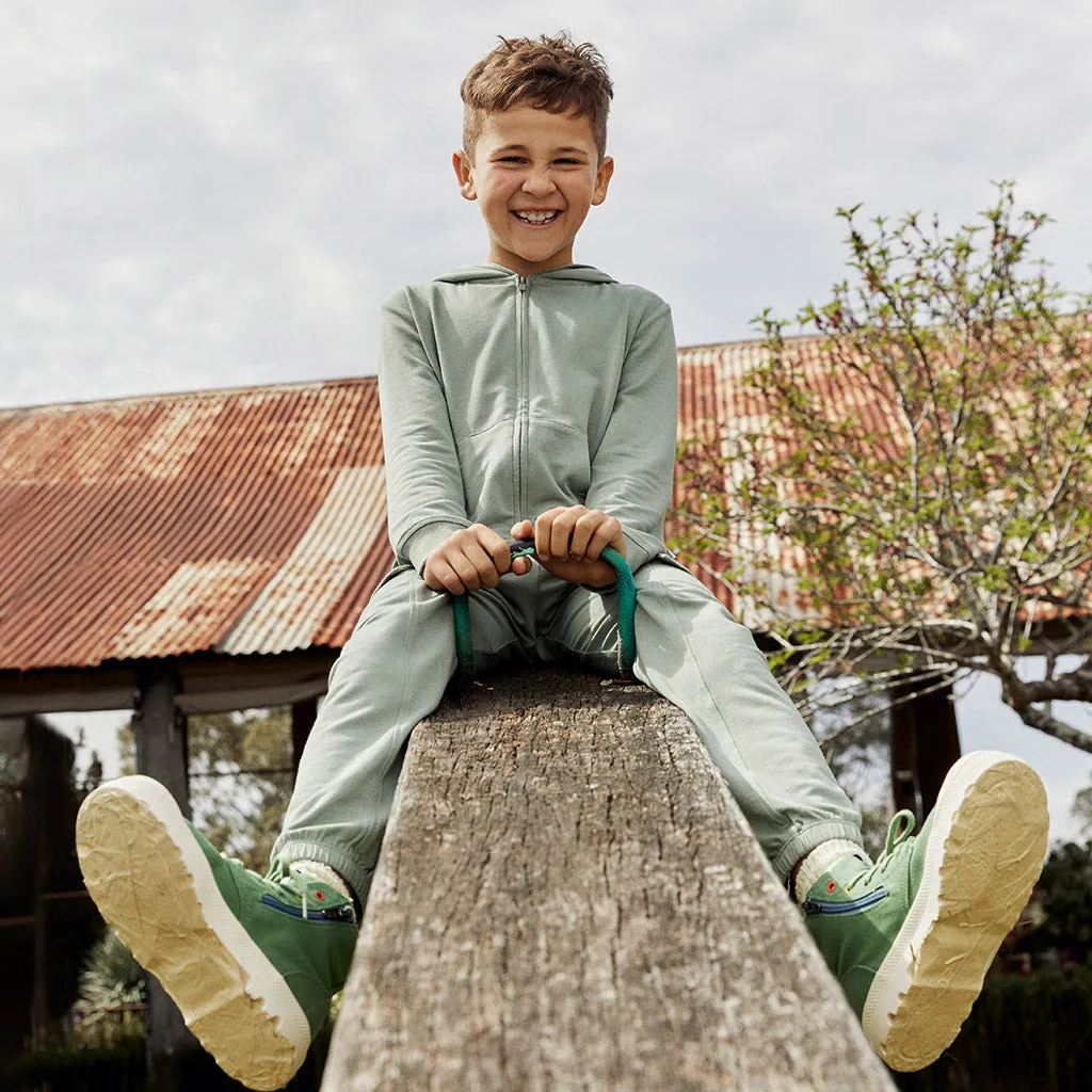 Soft Jade French Terry Zippered Hoodie