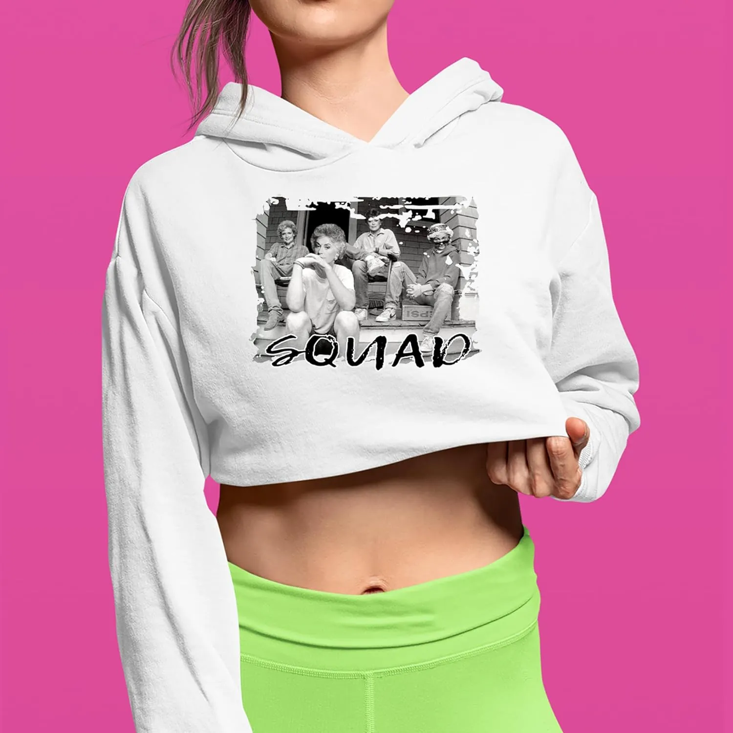 Squad Golden Girls Cropped Fleece Hoodie, Soft & Cozy, Trendy Fit