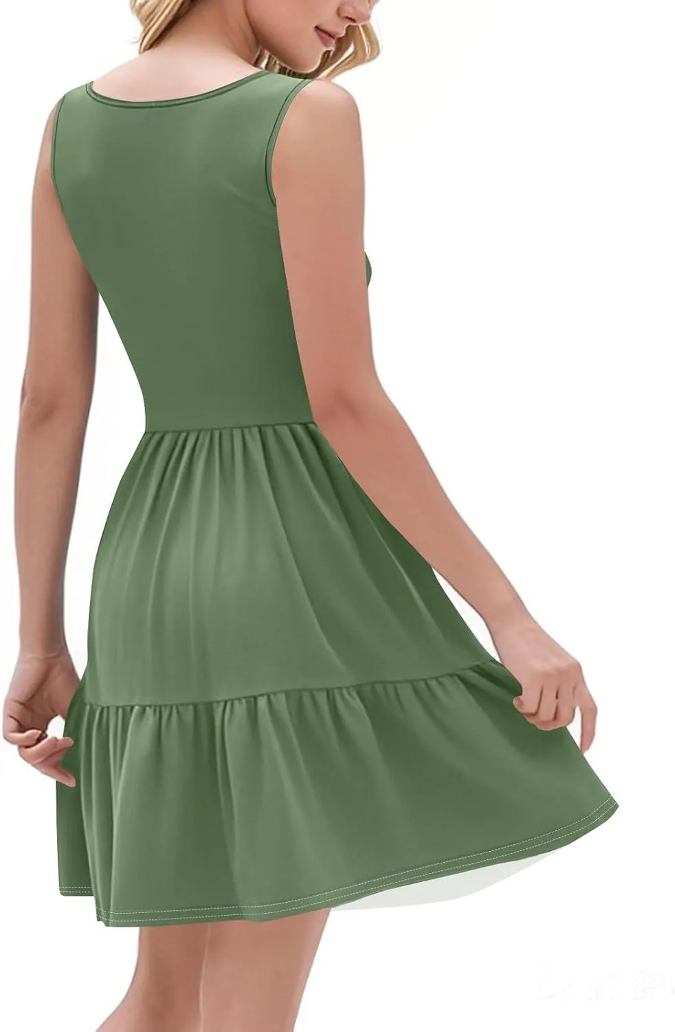 Summer Dresses for Women 2025 Sleeveless Sundress Casual V Neck Beach Vacation Dress Loose Tank Dress with Pockets